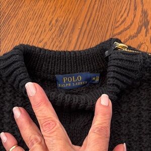 Polo Ralph Lauren Black Cable Knit Sweater EEEUC